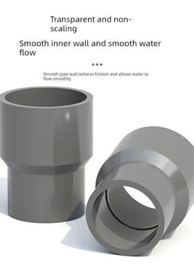 PVC管灰色给水管UPVC硬管弯头三通直接管帽配件塑料鱼缸上下水管