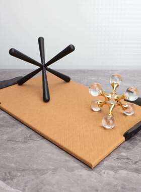 现代简约黑色金属六样板房楼部家居ORH玄关饰客厅创意角软售装品