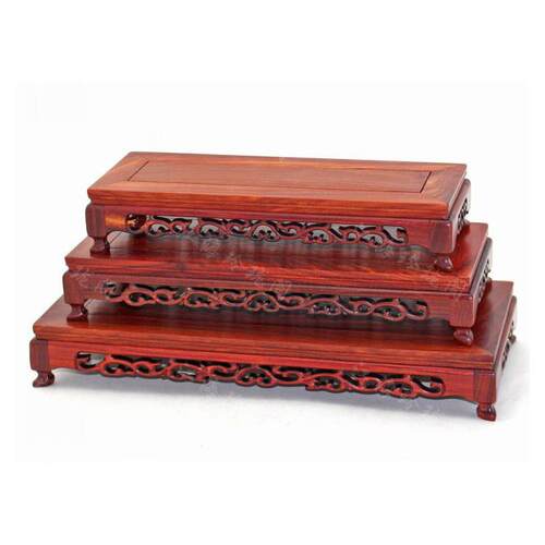 紫檀矩形实木底座工艺品装饰品皮绣奇石茶壶花盆景红木托盘