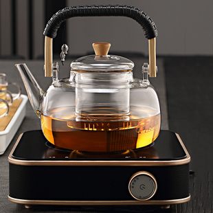蒸茶壶 孟瀚煮茶壶玻璃烧水壶家用电陶炉煮茶器煮茶炉围炉煮茶套装