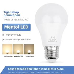 节能暖光白光E27/E14螺口球泡灯台灯用可三档调光三档亮度LED灯泡