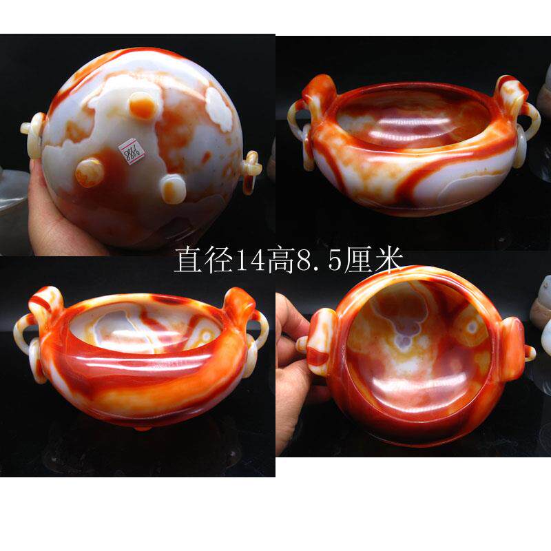 高档天然洗玛碗瑙玉碗居家风水髓摆件茶茶杯茶碗