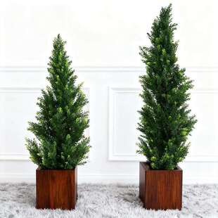 仿真造松柏树节圣诞树盆摆件假松树绿植栽商场橱窗日fzlz装饰景