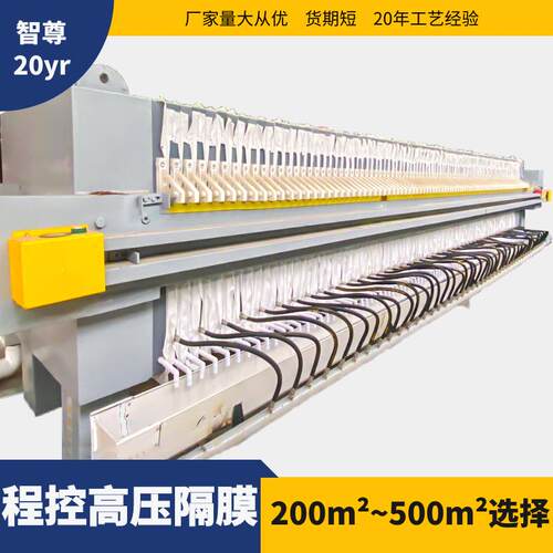 广东压滤机250平方全自动板框压滤机泥浆脱水程控高压隔膜压滤机