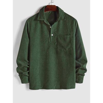 L 37619 Corduroy Drop Shoulder Loose Shirt 灯芯绒落肩袖宽松
