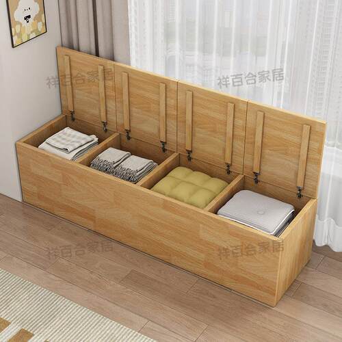 实木飘窗柜可坐收纳柜小户型卧室窗台收纳组合柜榻榻米矮柜定制