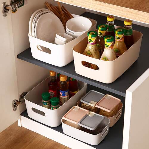 Desktop Plastic Square Storage Box, Suitable for Home and Ki