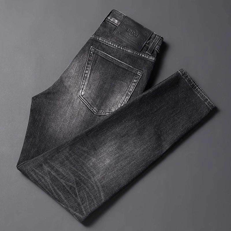 欧美重磅水洗牛仔裤男2025春秋新款时尚潮流刮烂复古弹力个性刺绣