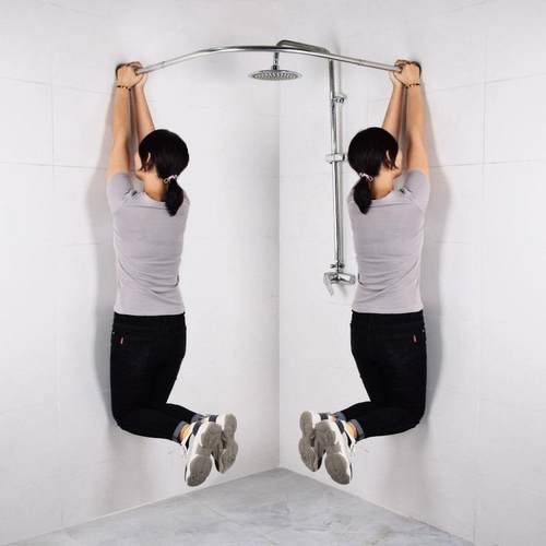 浴室浴帘防布套帘装洗澡卫间生窗帘弧形杆F9H8985J帘子门帘隔断水