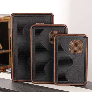 2023新款茶盘家用客厅实木小型茶托盘单独仿乌金石干泡台小茶台批