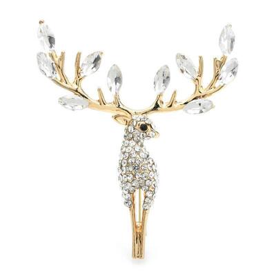 Wuli&baby Lucky Deer Brooches For Women Unisex 2-color Rhine