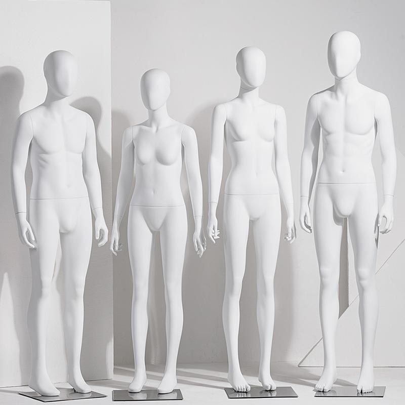 青少年模特道具男女全身组合服装店展示架假人情侣橱窗哑白模特架