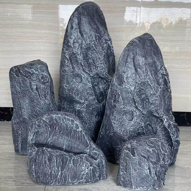 玻璃钢仿真石头井盖假山石头园林公园景观造景空心树脂装饰品摆件