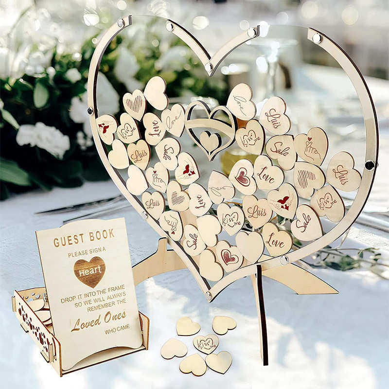 装饰品框创意结婚相框亚克力婚礼创意生日派对签到爱心签到台摆台