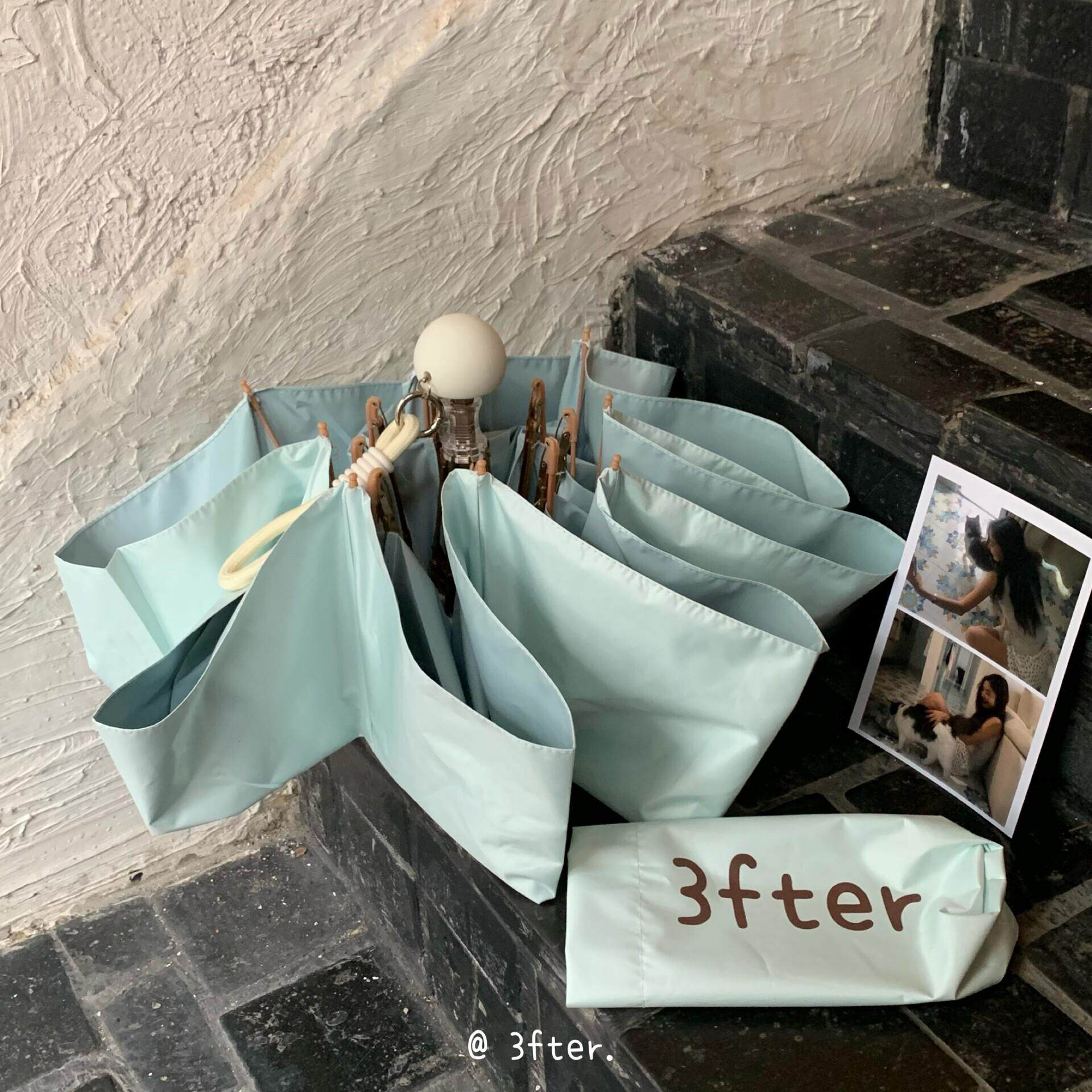 自制胖嘟嘟升级款|清迈薄荷 夏天抗UV折叠遮阳伞可携式迷你防晒