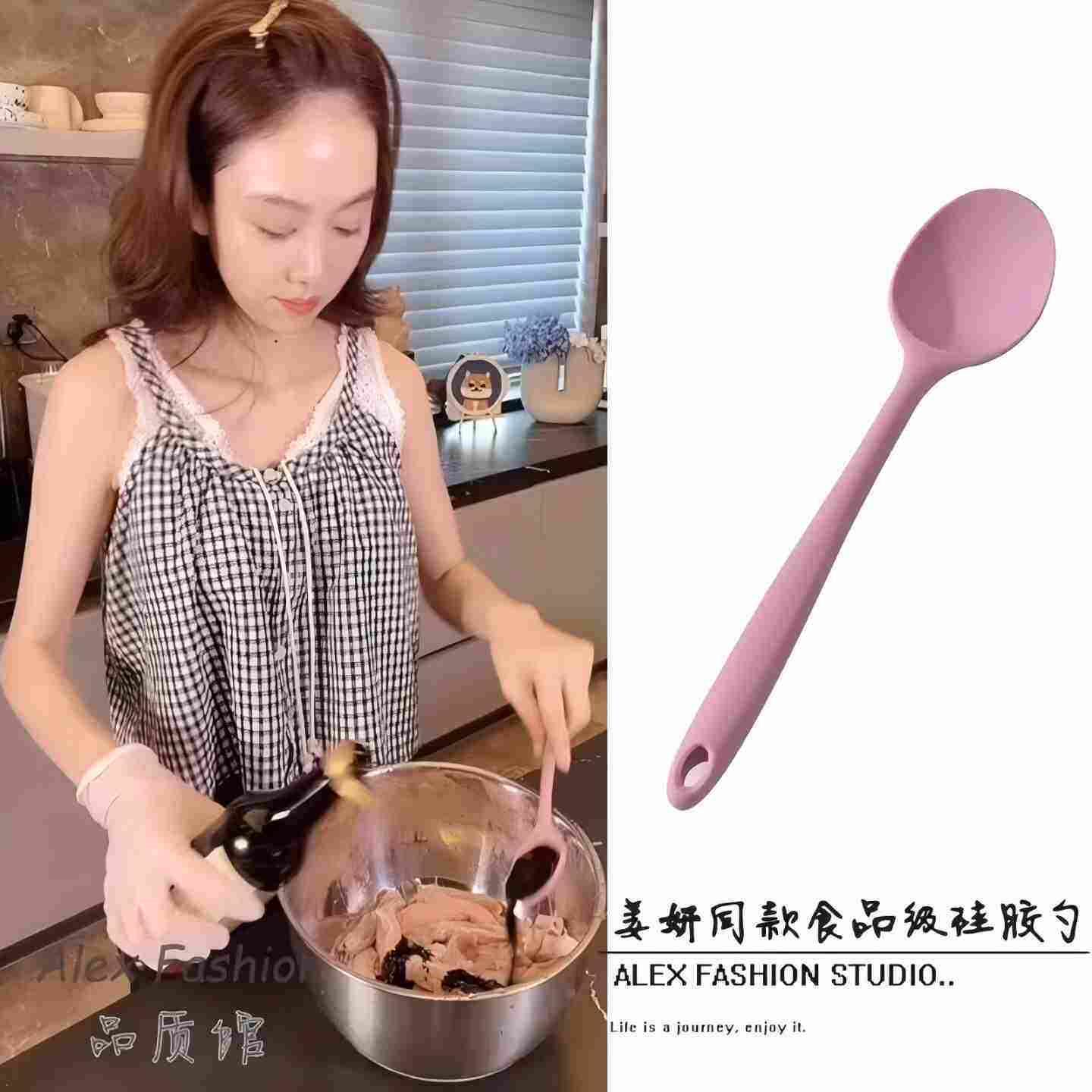 姜妍同款韩国硅胶锅铲宝宝辅食厨具家用长柄炒菜铲子不粘锅炒勺