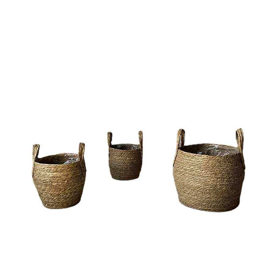 北欧风格草编花盆藤编花篮创意编织散尾葵大号花盆家居摆件竹编篮,家居饰品,仿真花/假花,淘宝优惠券,粉丝福利购,淘宝优惠卷