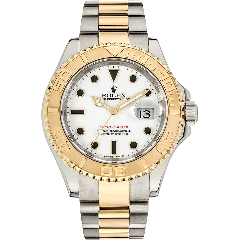 收藏保值[9.8新]劳力士游艇名仕型18K黄金/钢自动机械手表男16623