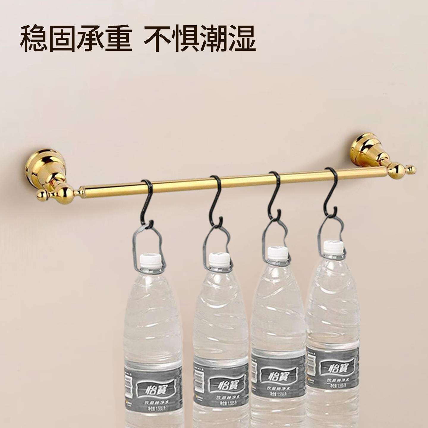 新款直销金色镀铬简欧美式毛巾架浴巾架套装浴室挂件简约复古卫浴