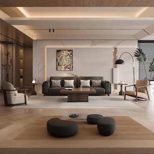 中式几客厅黑胡桃沙发组合木大小家用新全边新款茶几户型2025实木