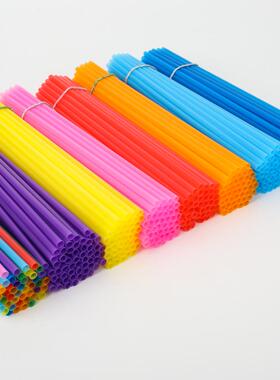 手工专用彩色吸管一次性塑料幼儿园儿童创意DIY绿色直管26CM
