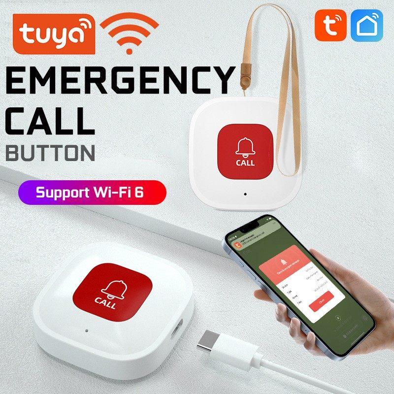 Tuya涂鸦智能SOS警报器求救遥控器按钮医院Wi-Fi老人无线 线紧急