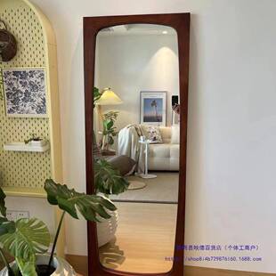 美式 复古穿衣镜简约落地镜家用壁挂风卧室门口玄关中古全身镜