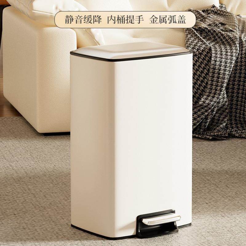 家用不锈钢带盖客厅高档轻奢卧室卫生间厨房垃圾桶脚踩大包邮
