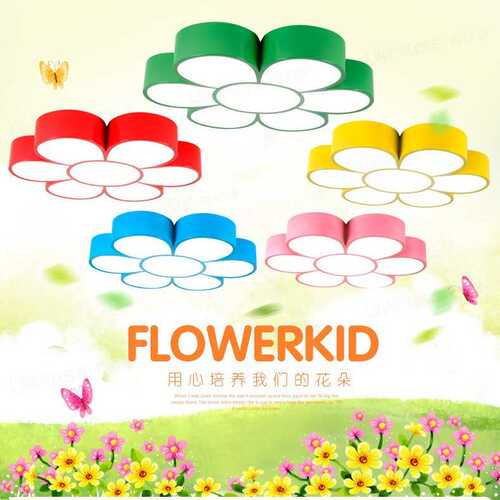 灯幼儿园个性灯具教室五叶男孩 女孩创意卧室花儿吸顶灯灯房童led