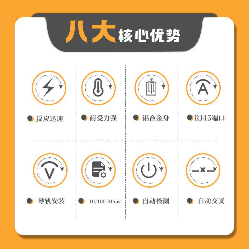 魏德米勒1240900000 IE-SW-BL08-8TX工业级以太网百兆8口交换机