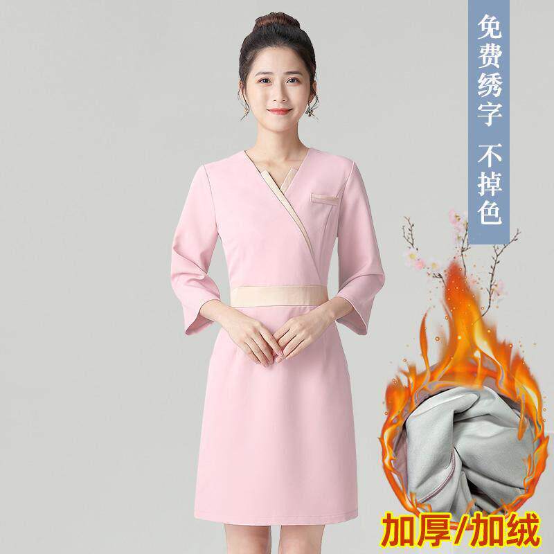 医美连衣裙秋冬工作服产康师养生会所头疗美容美发高端技师服