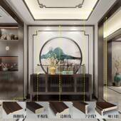 实木线条新中式 饰条 吊顶角花L形平板线包覆PVC膜木纹免漆背景墙装