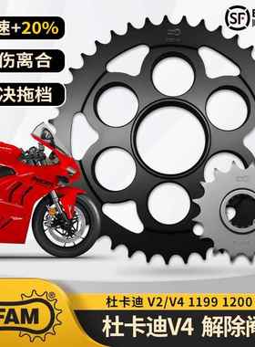 AFAM大小飞牙盘适用于 杜卡迪 V2/V4 1199 1200 1299 摩托车链轮