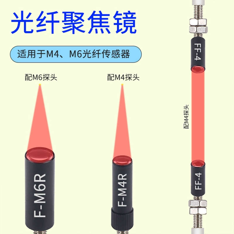 光纤聚焦镜光纤传感器镜头2HA/3HA/6HA光纤对射漫反射透镜聚光镜