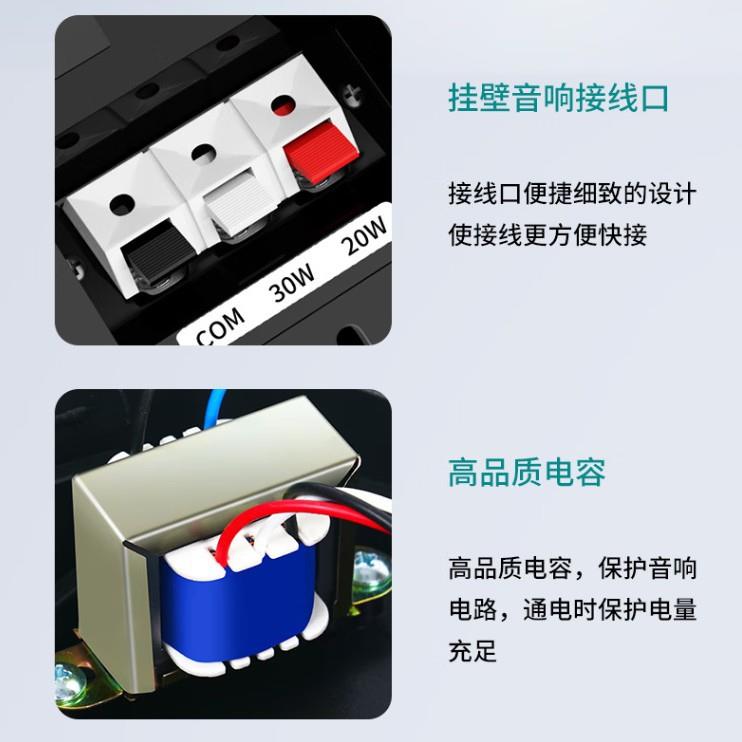 黑色A6功定扩压壁壁挂音响挂音响喇叭收音议背景音乐广播音箱教室