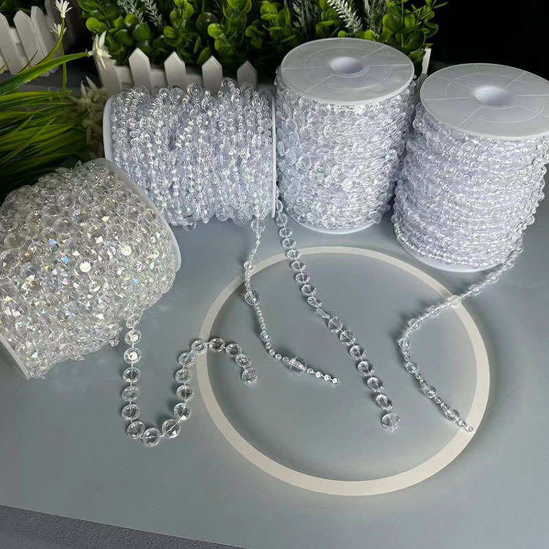 亚克力珠帘线帘婚庆路引水晶串婚礼现场舞台吊顶装饰diy门帘隔断