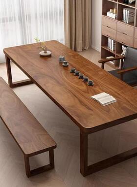 南美胡木客厅台长方实木中式泡茶桌简约现代LTC办桃公室茶桌茶大
