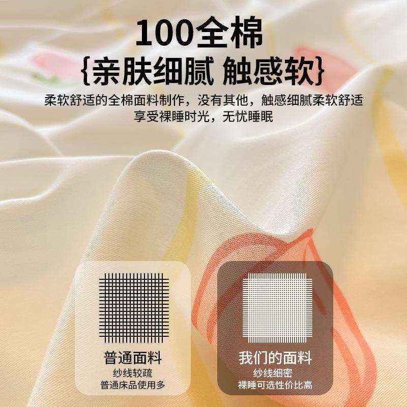 100纯棉床上用品四件套全棉2025新款四季通用被套床单三件套床笠