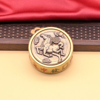 黄铜马上胡转转手把件麻将胡转转创意解压手把件工艺品