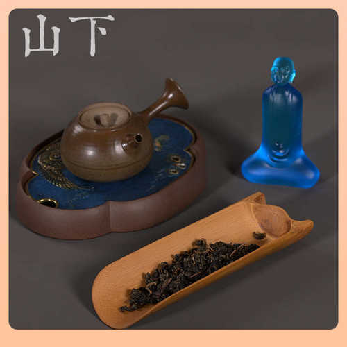 Θ老竹茶则带竹节手工竹制赏茶荷茶道零配件功夫茶具茶铲赏茶器