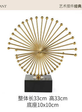 玄关装饰酒柜艺术感轻奢时来运转金属电视柜客厅现代北欧创意摆件