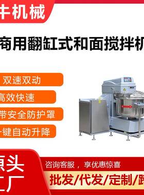 犇牛机械商业用和面机50公斤大容量翻转式搅拌器一键升降和面机