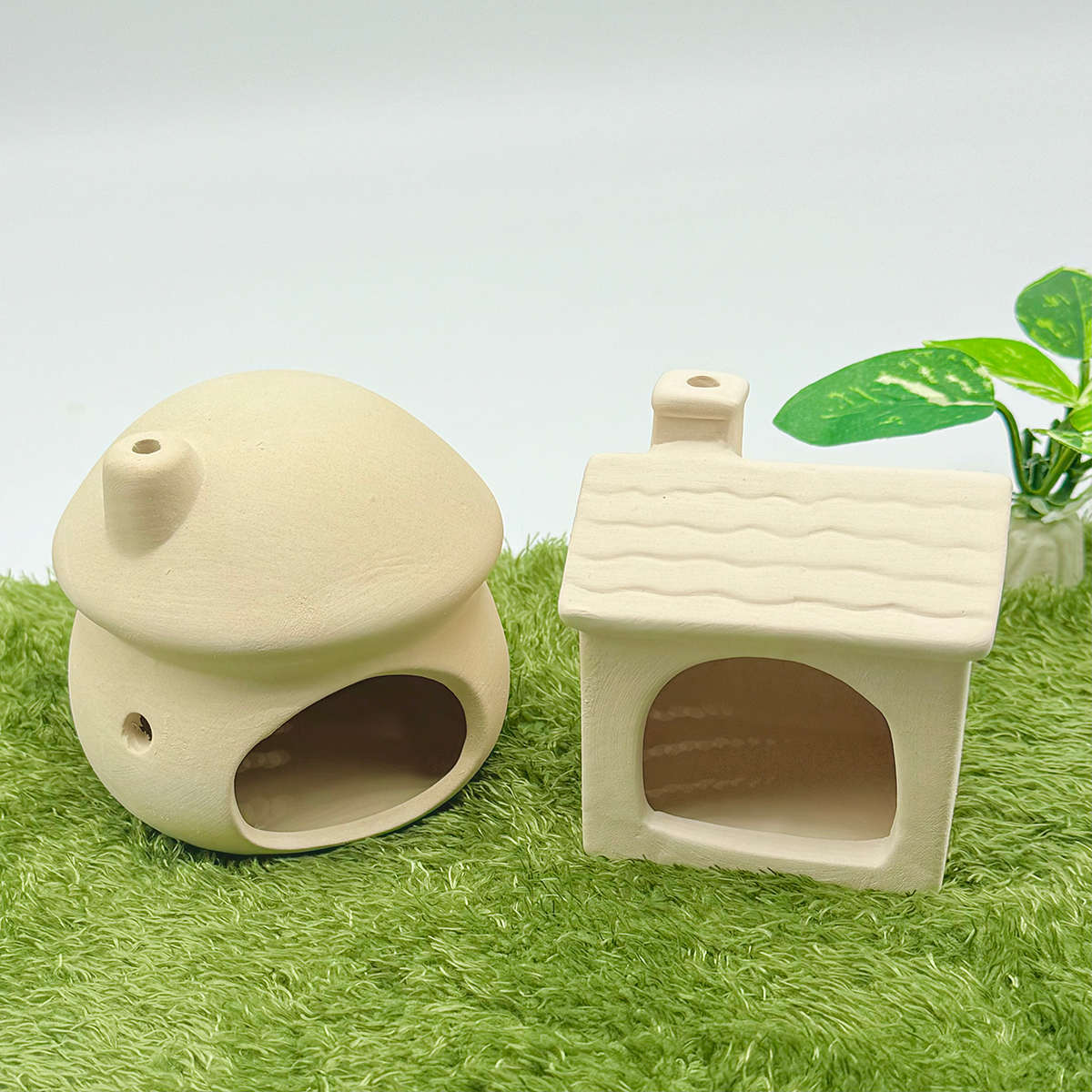 寄居蟹躲避陶瓷躲避屋鱼虾躲避造景蘑菇屋小号爬宠相守蟹躲避解压
