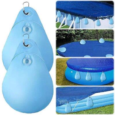8 Pack Pool Cover Weights with Hooks PVC Leakproof Swimming