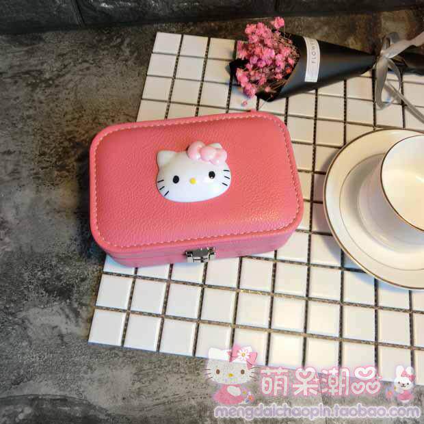 高档质新品首饰盒猫咪饰品收盒亲子姐纳妹款首饰盒PU皮木儿节童物