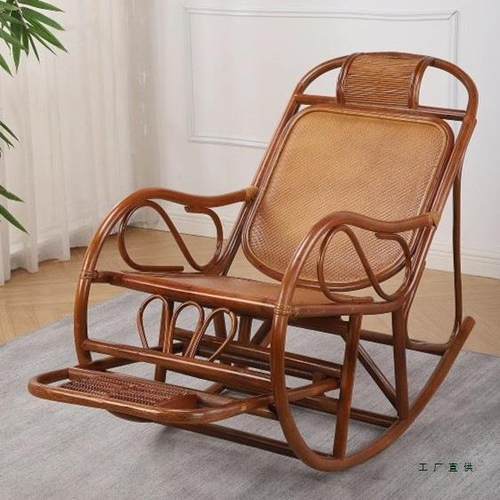 藤编休躺椅藤闲摇摇椅老人藤椅KYI午休睡逍遥午椅家用阳台懒人条