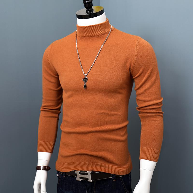 秋冬毛衣男士新款上衣半高领针织衫加厚套头内搭修身打底潮0926c