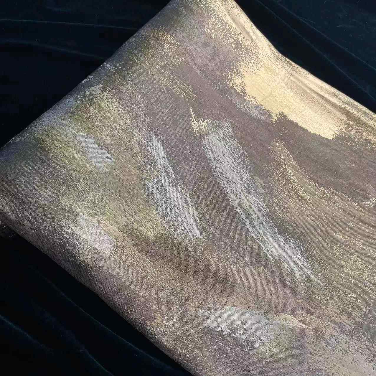 新中式水墨提花沙发面桌高档ANE料复高精密窗帘时尚古抱枕靠垫布