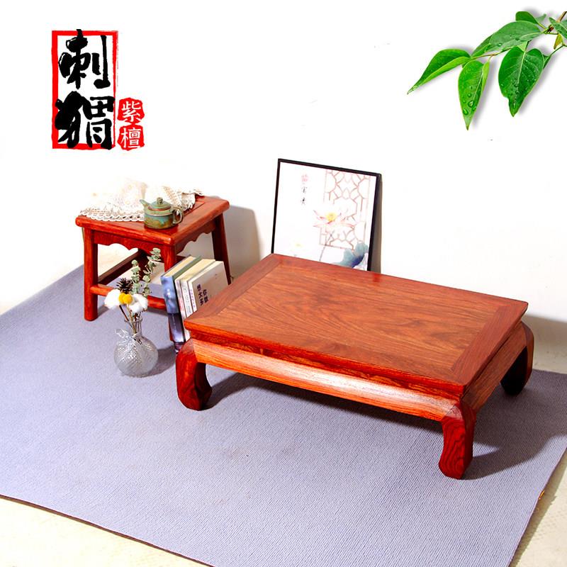 中式刺蝟紫檀实木炕桌 小户型飘窗榻榻米矮桌 家用休闲小茶桌炕几