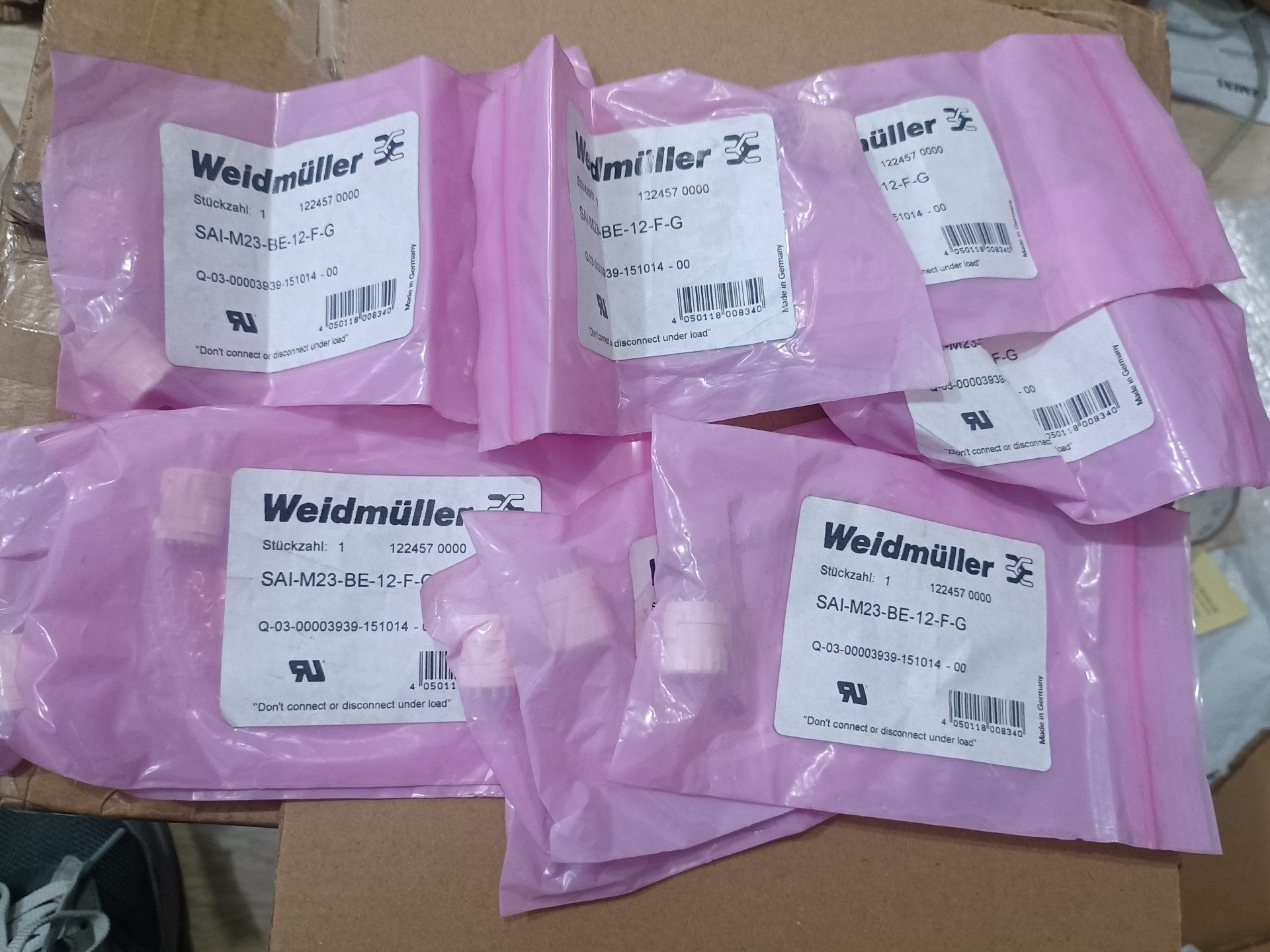 全新德国进口魏德米勒12芯连接器SAI-M23-BE-12-